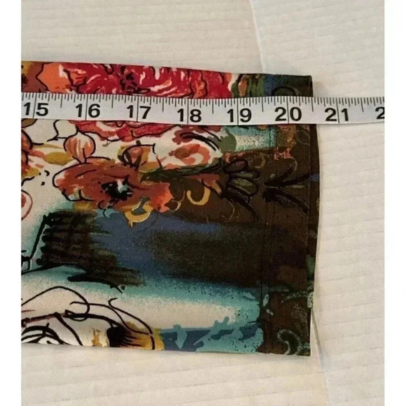 Investments Top Blouse SZ XL Multicolored Print Stretch 3/4 Sleeves - Picture 10 of 12